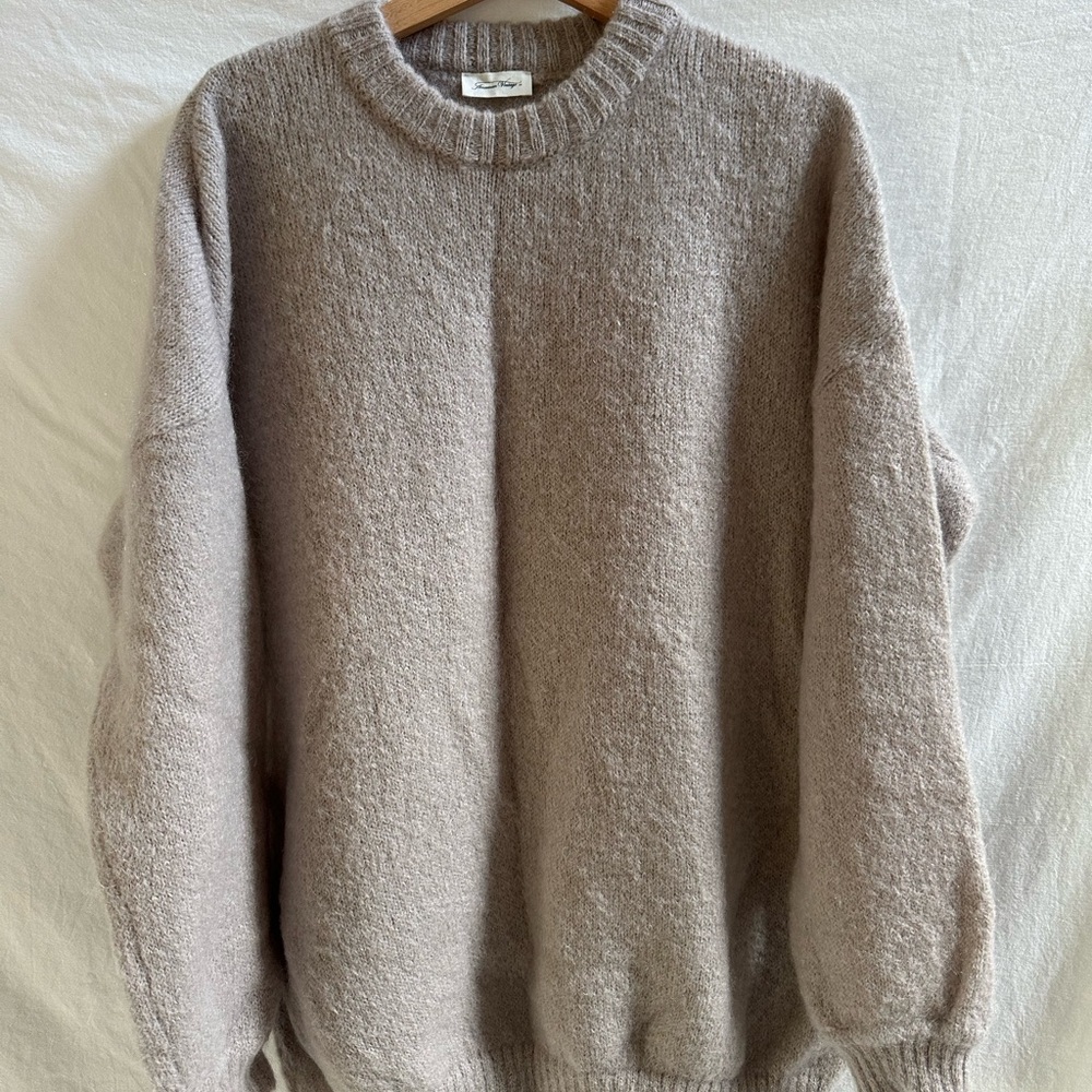 American Vintage Taupe/Lilac Crewneck Sweater